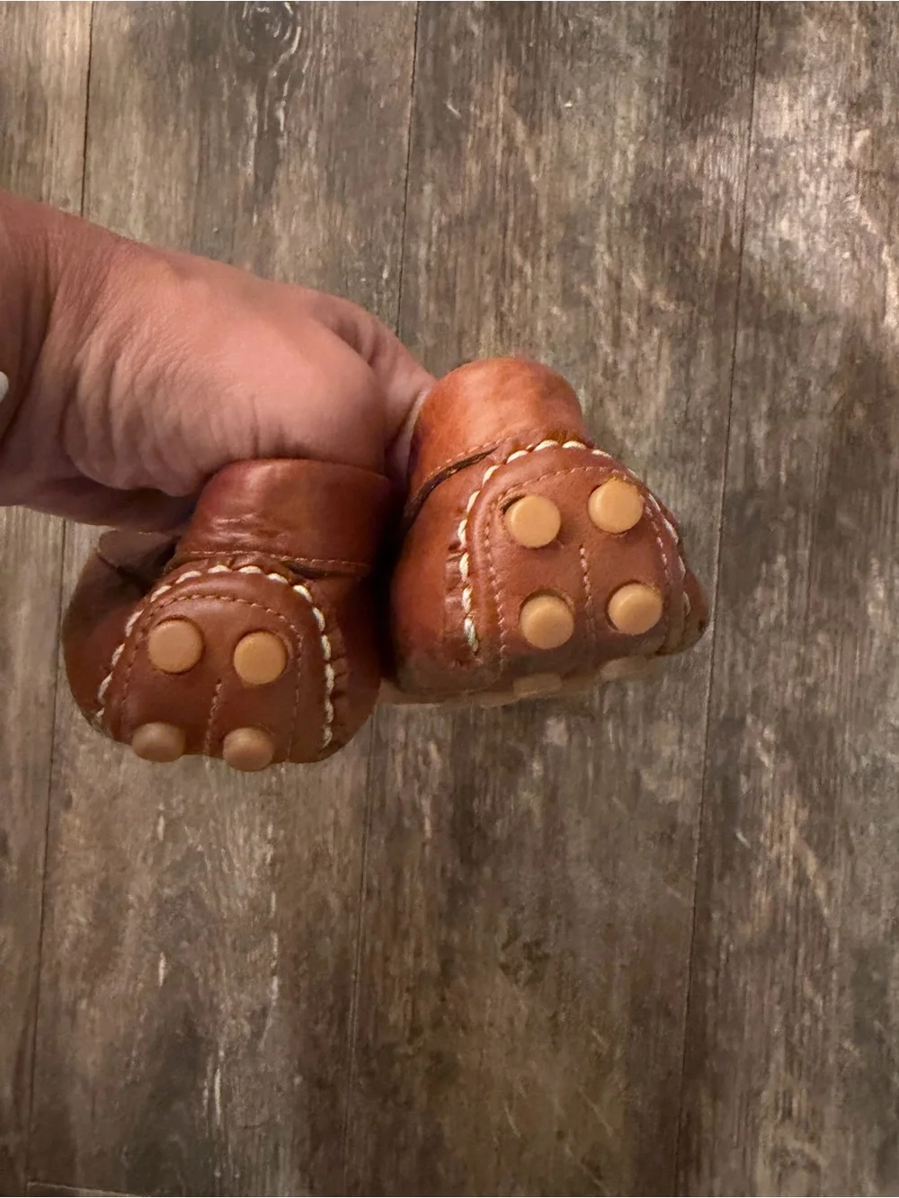 Elephantito Cognac Leather Penny Loafers for Kids